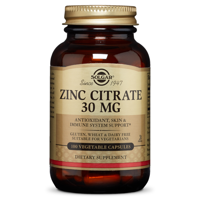 Solgar Zinc Citrate 30 мг, 100 капс.